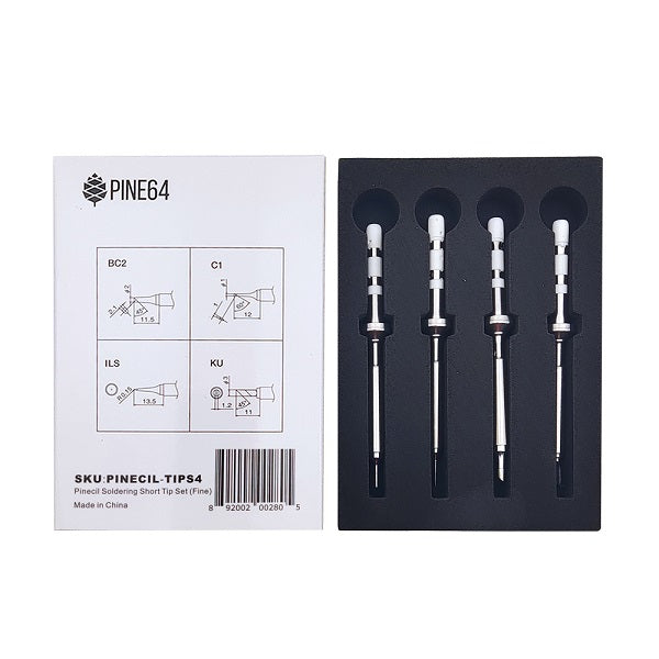PINECIL Soldering Short Tip Set (Fine) - Breadstick Innovations