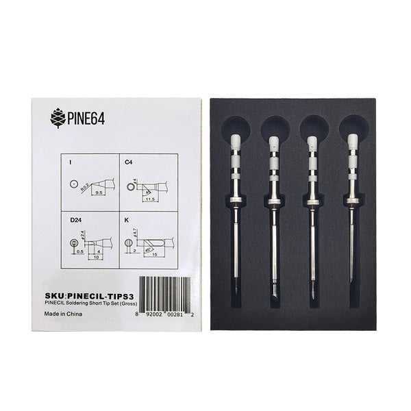 PINECIL Soldering Short Tip Set (Gross) - Breadstick Innovations
