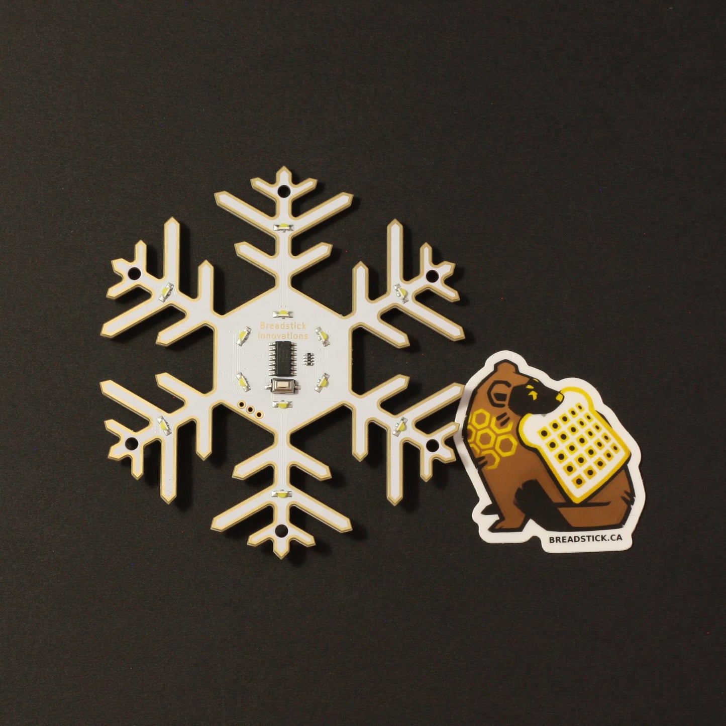 Snowflake - LED ornament with battery - Breadstick Innovations