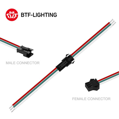 SM JST Connector Cable for LED Strips – Male and Female