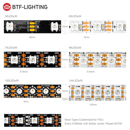 WS2812B Individually Addressable RGB 5V LED Strip Light