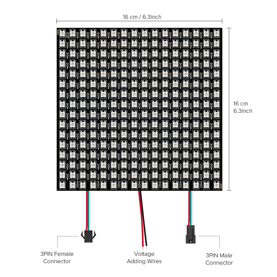 WS2812B 16x16 or 8x32 RGB LED Matrix Panel