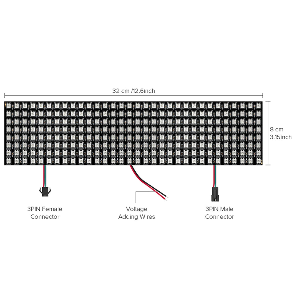 WS2812B 16x16 or 8x32 RGB LED Matrix Panel